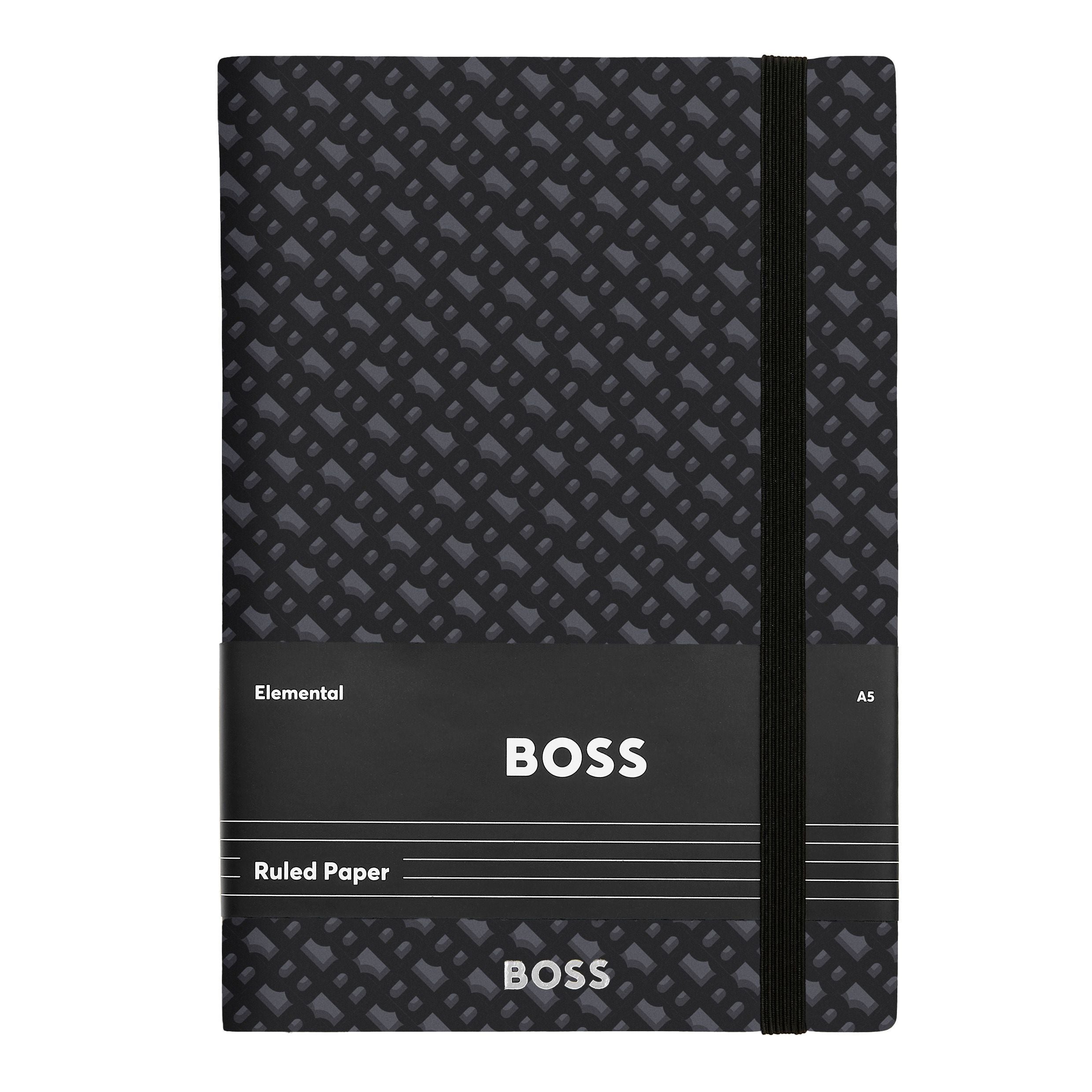 HUGO BOSS Notebook A5 Monogram Grey Lined | HNH412JL