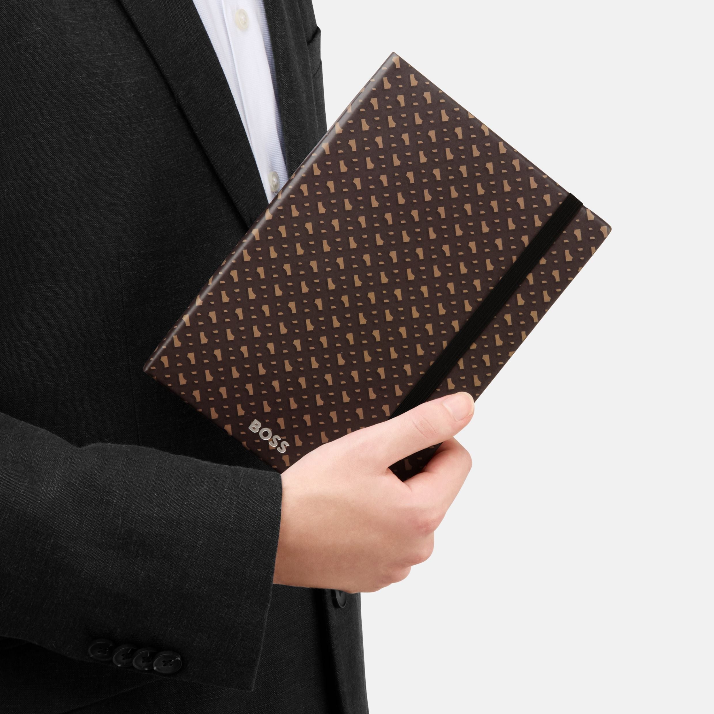 HUGO BOSS Notebook A5 Monogram Camel Lined | HNH412XL