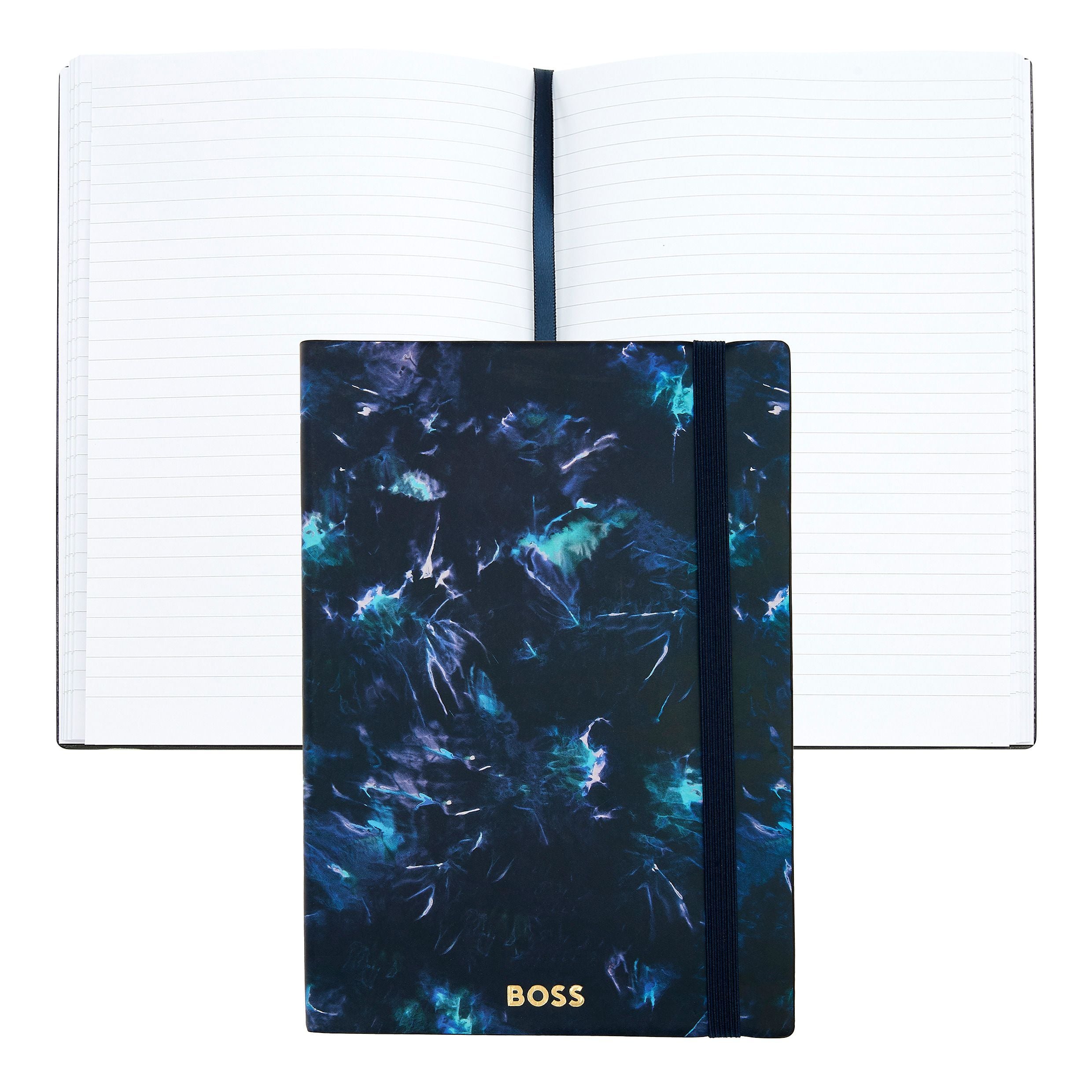 HUGO BOSS Notebook A5 Tie-dye Flower Navy Lined | HNH418NL