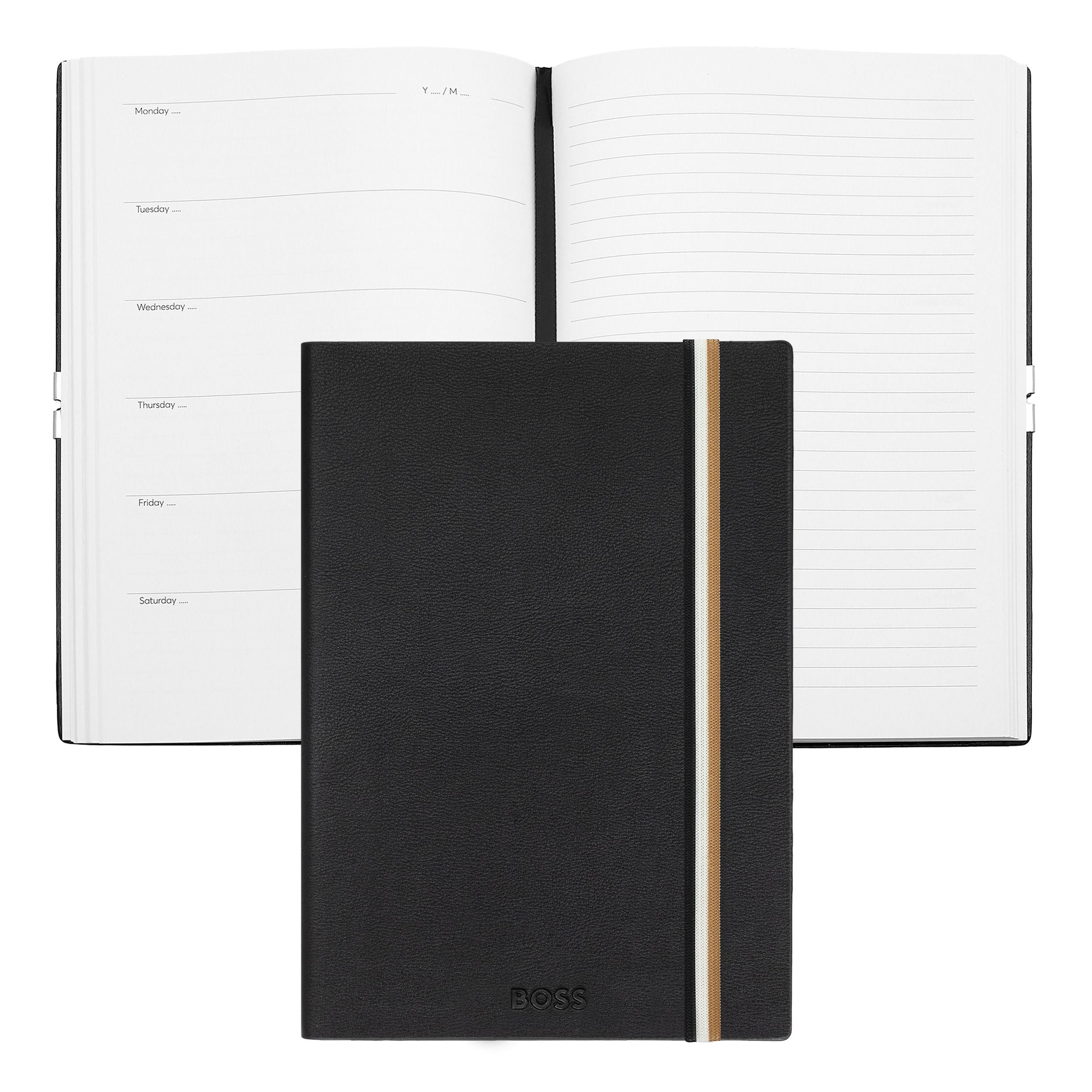 HUGO BOSS Notebook A5 Iconic Black Agenda | HNH421AA