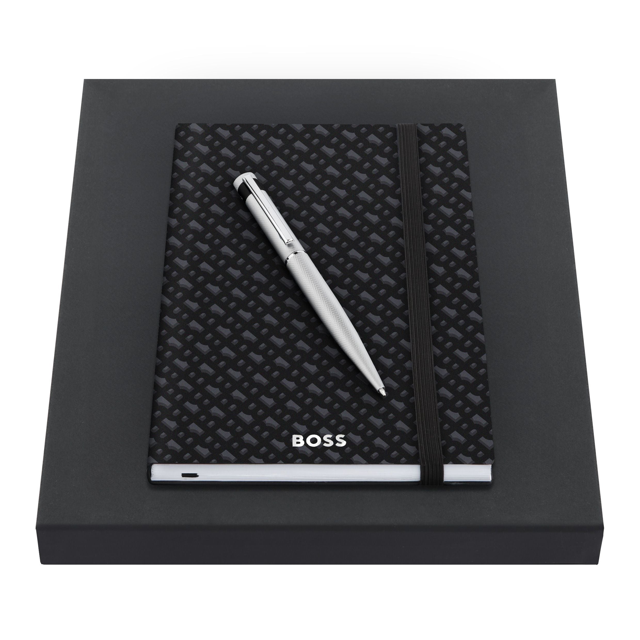 HUGO BOSS Set Black Ballpoint Pen & Note Pad A5 | HPBH367B