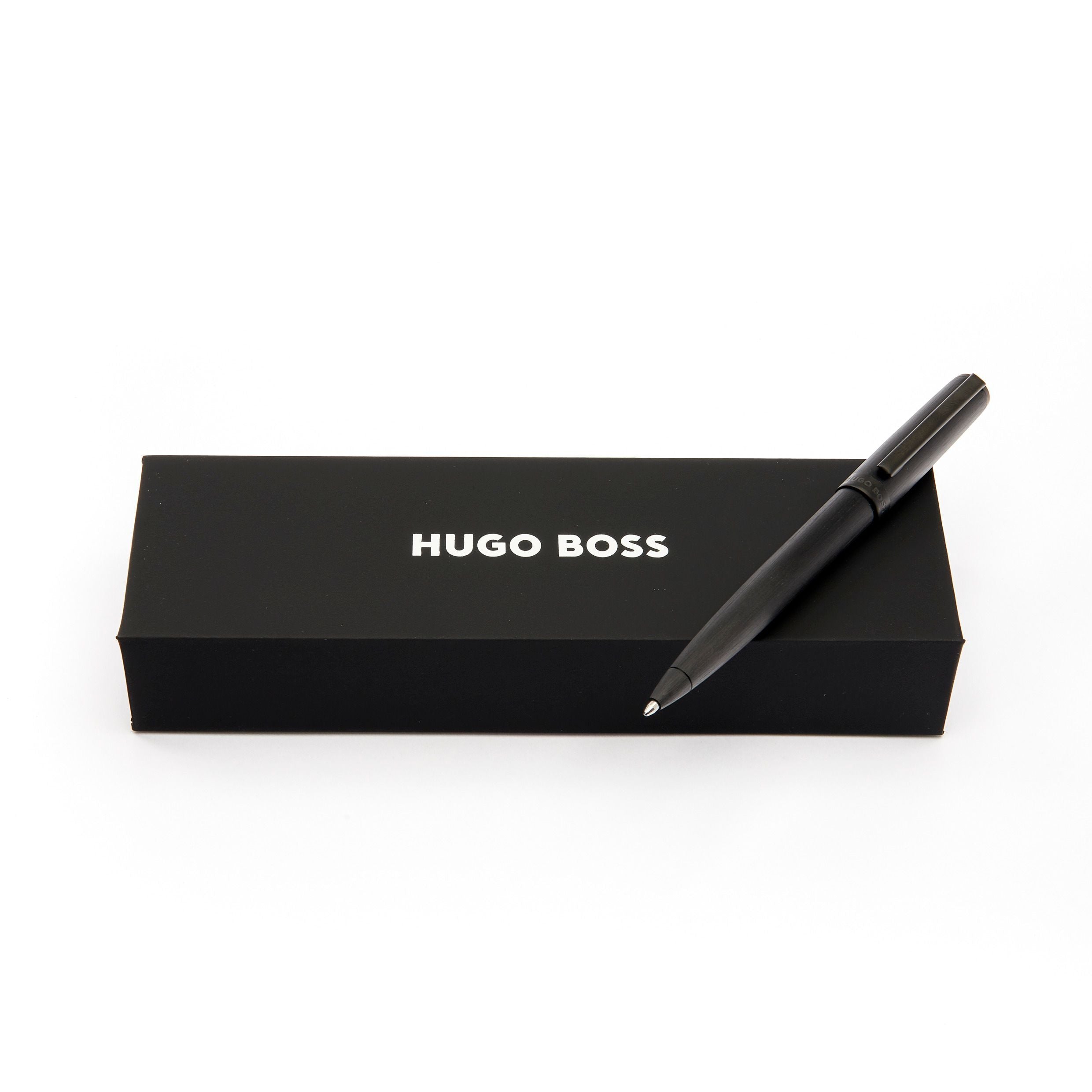 HUGO BOSS Gear Brushed Black Ballpoint Pen | HSK4414A