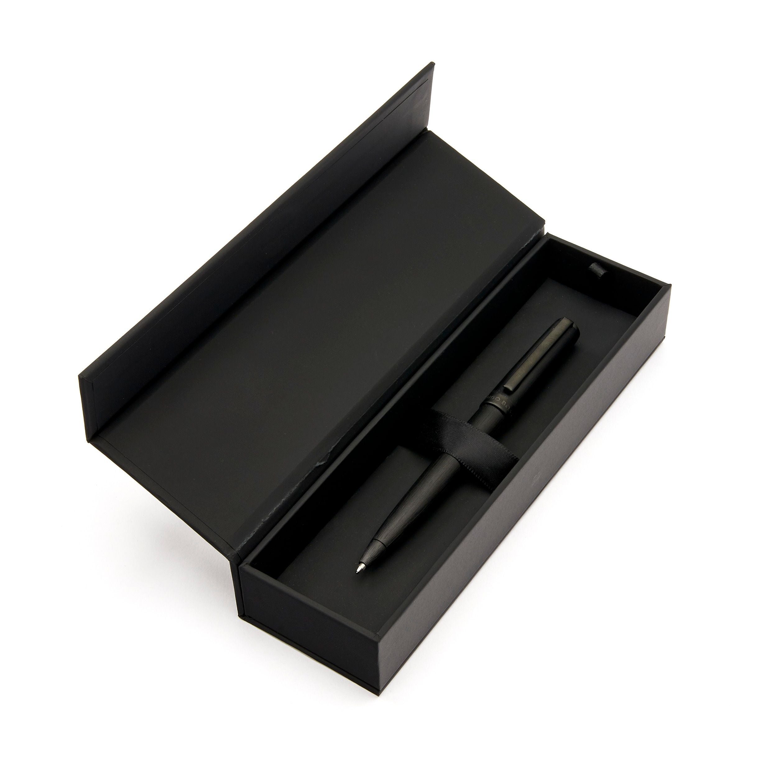 HUGO BOSS Gear Brushed Black Ballpoint Pen | HSK4414A