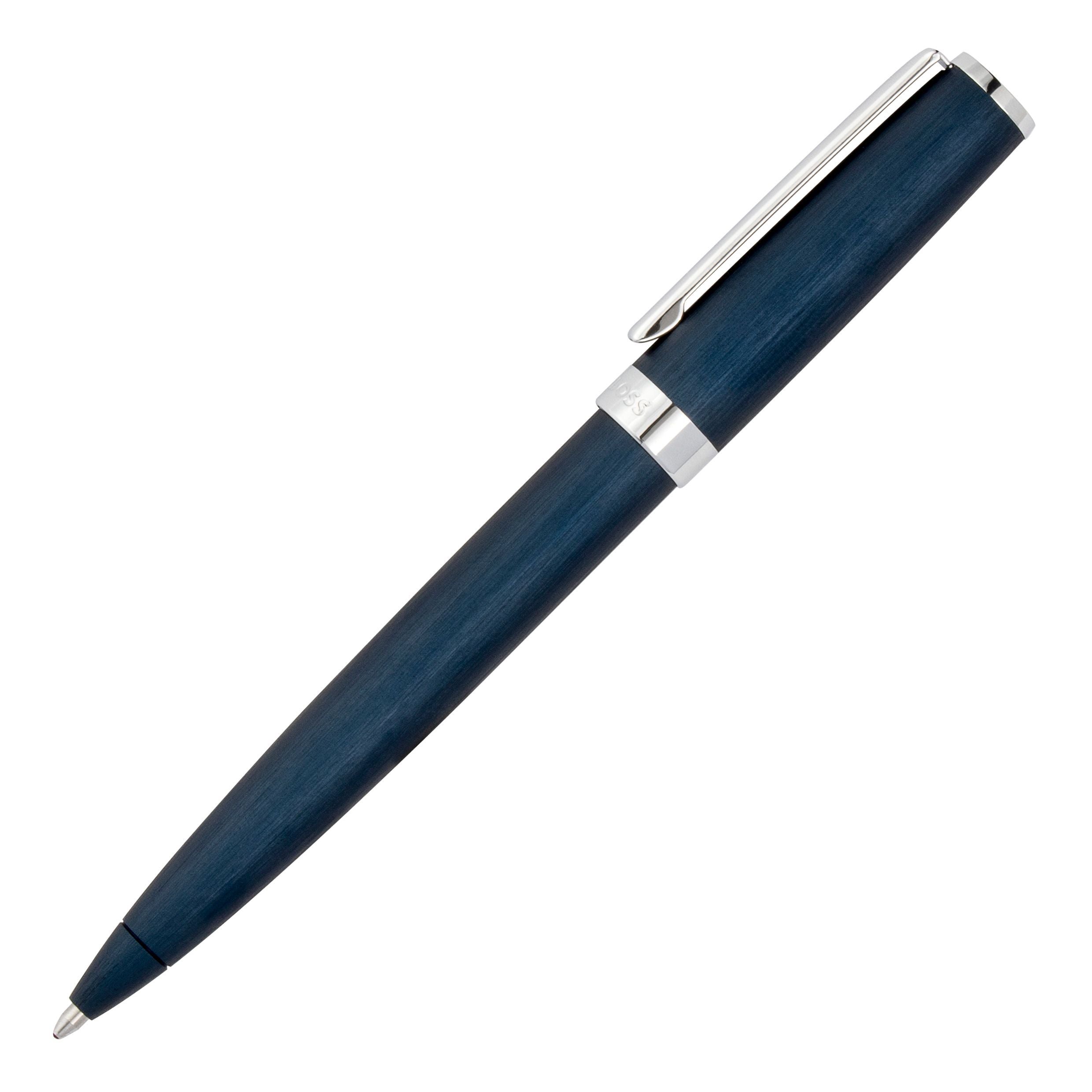 HUGO BOSS Gear Brushed Navy Ballpoint Pen | HSK4414N