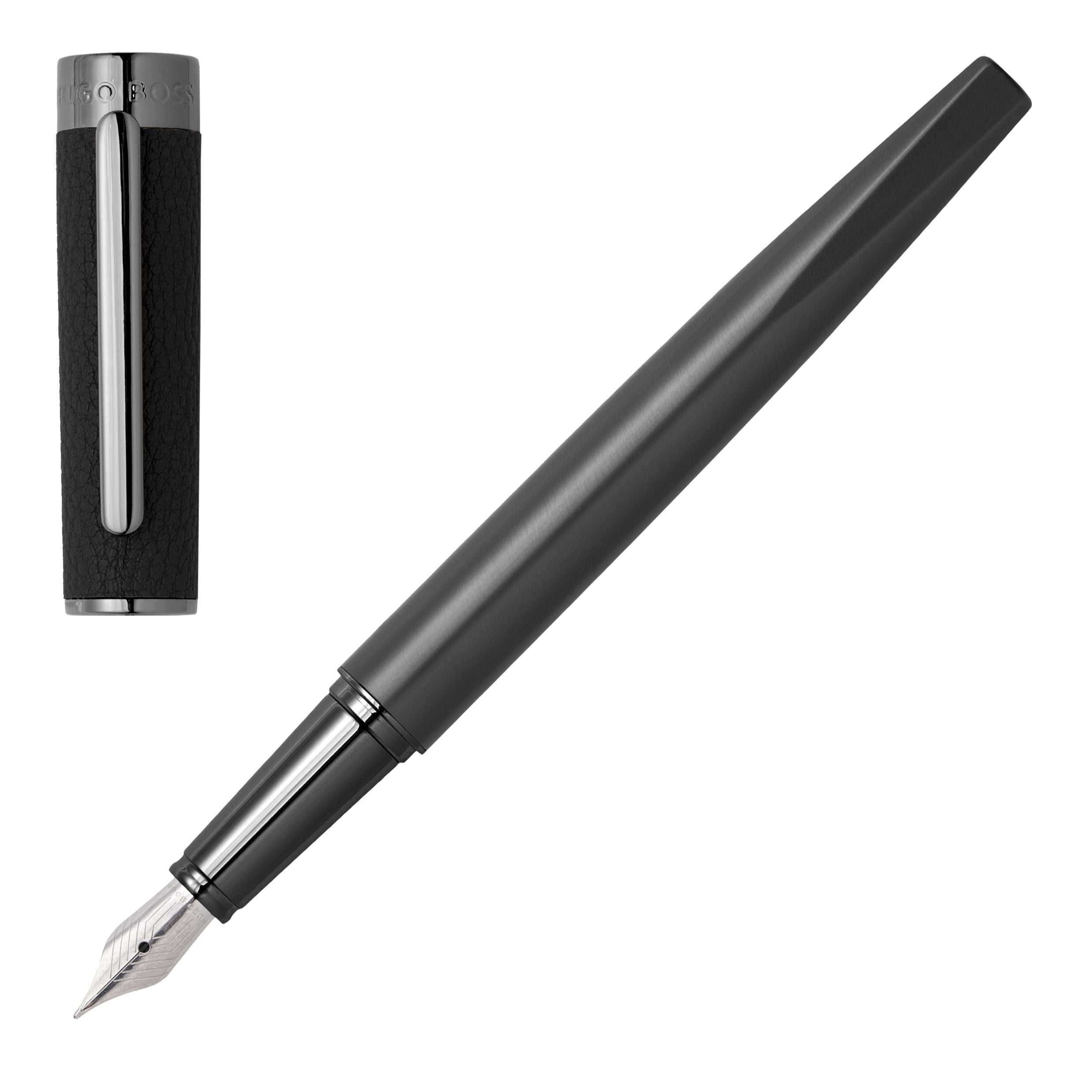 HUGO BOSS Fountain Pen Corium Black | HSU3892A