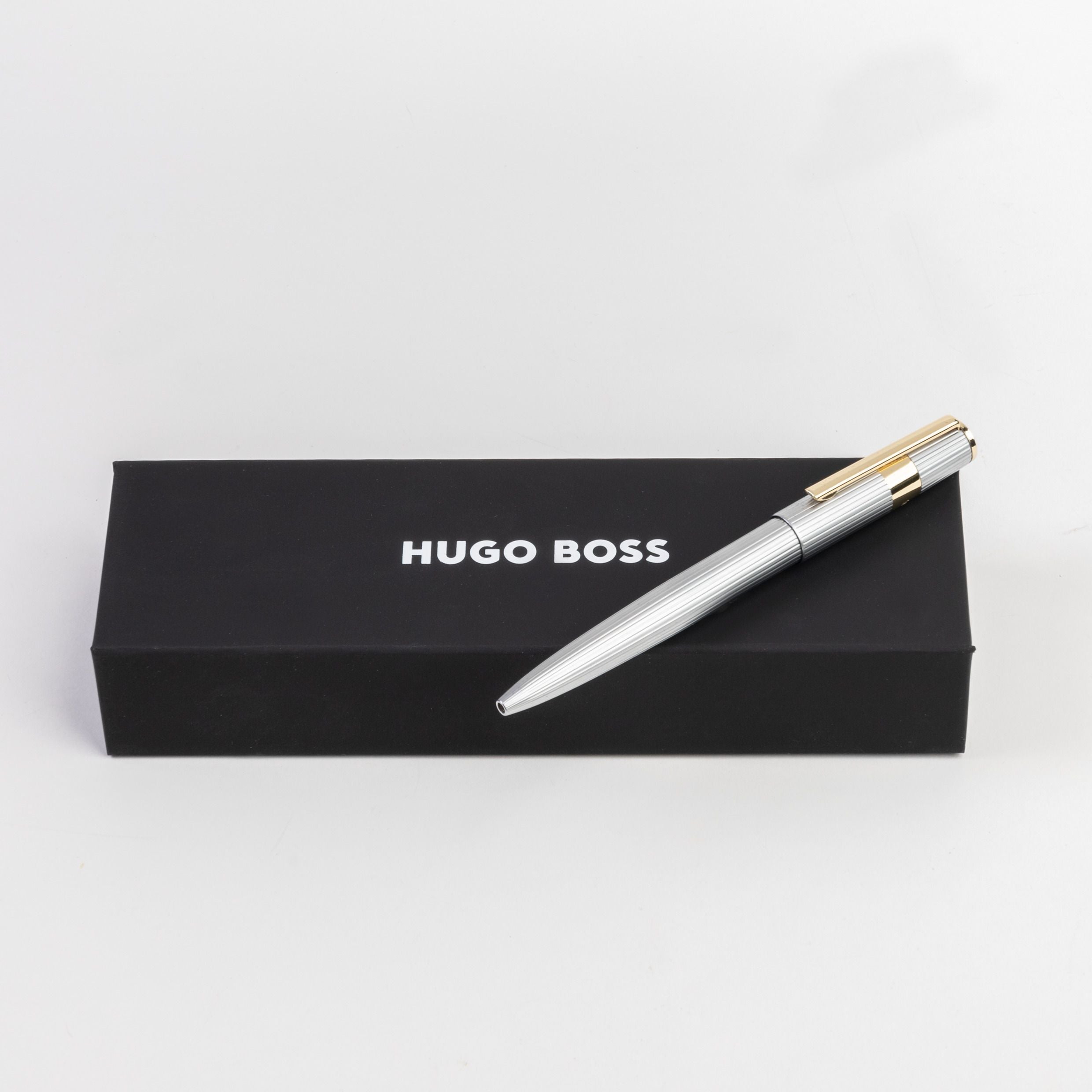 HUGO BOSS HSV2854B-Ballpoint pen Gear Pinstripe Silver / Gold