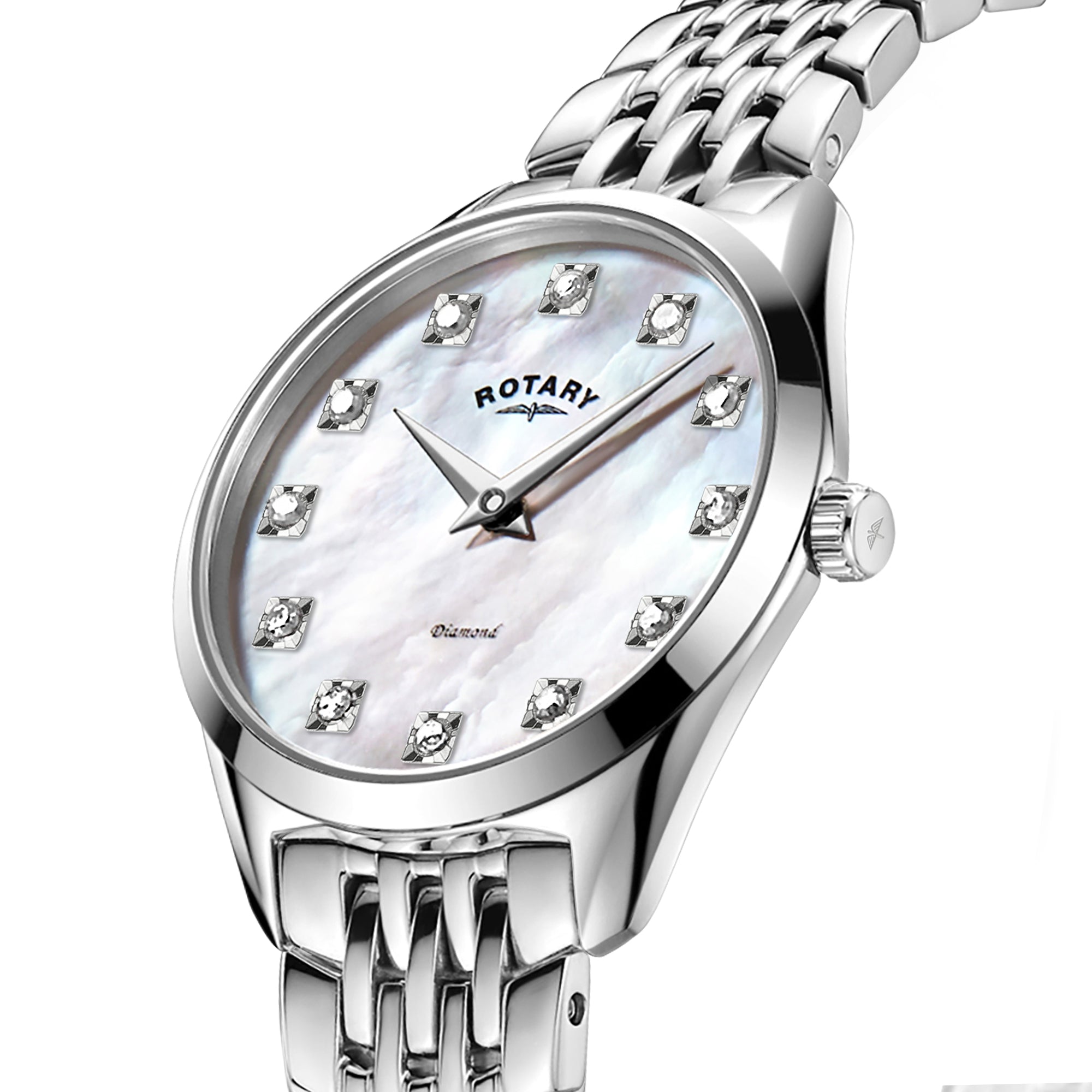 Rotary Women's Ultra Slim Steel Watch | LB08010/07/D