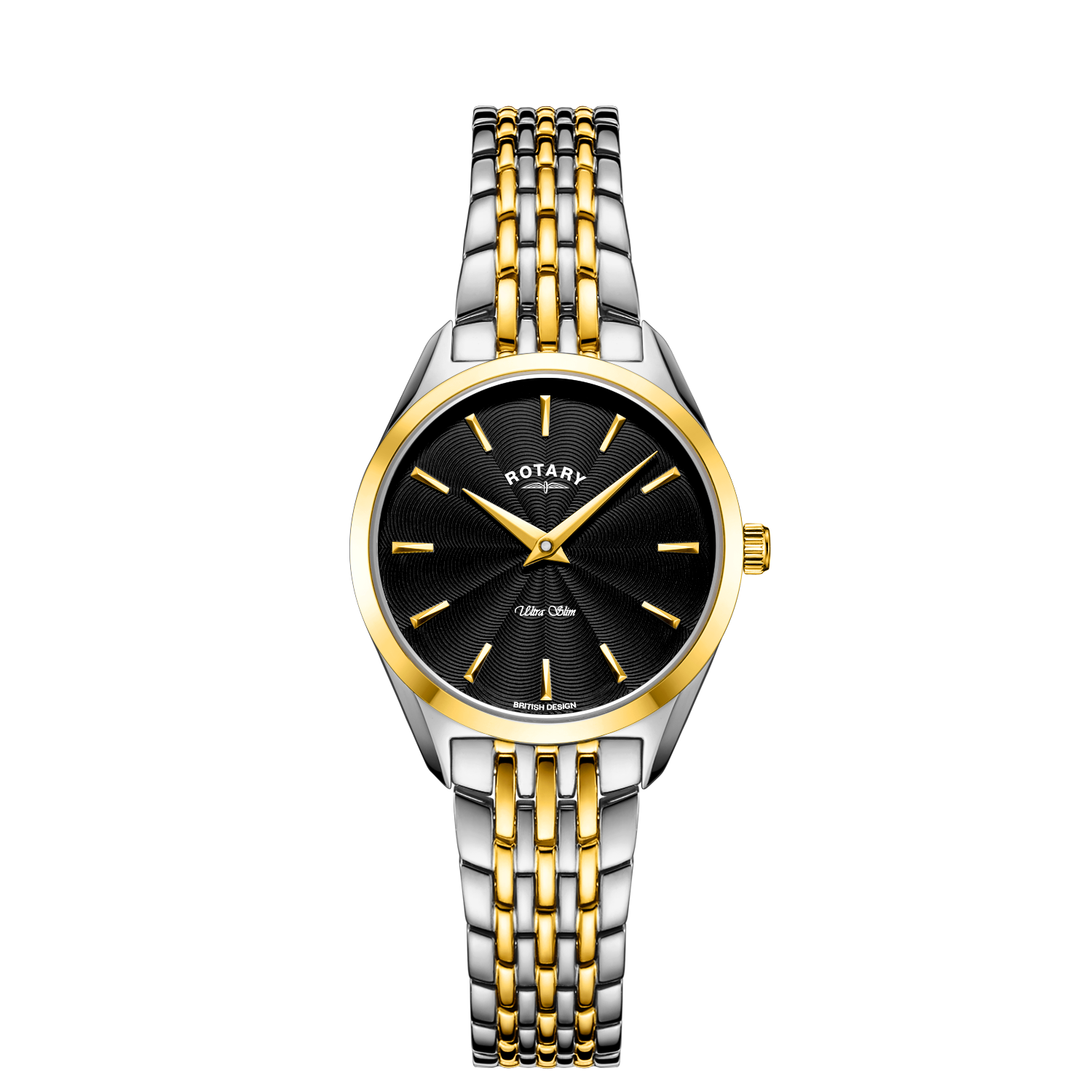 Rotary Ultra Slim Quartz Two Tone Women's Dress Watch | LB08011/04