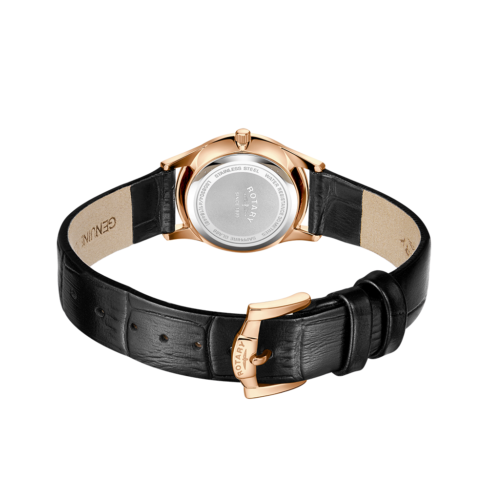Rotary Ultra Slim Mother of Pearl Dial and Rose Gold Leather 27mm Unisex Watch | LS08304/41/D
