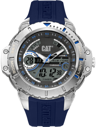 CAT Anadigit Grey Anadigi Dial Blue Numbers Blue Strap Men's Watch | MA.145.26.136