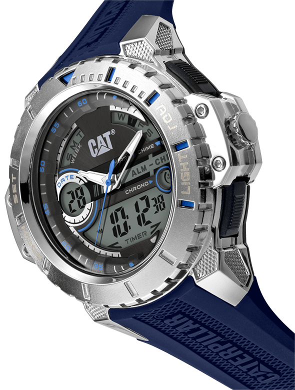 CAT Anadigit Grey Anadigi Dial Blue Numbers Blue Strap Men's Watch | MA.145.26.136