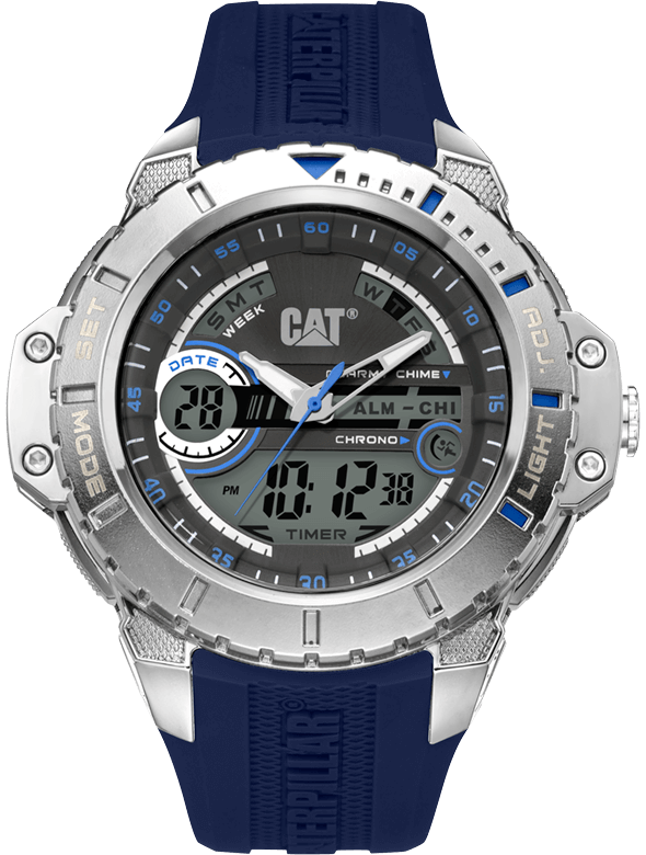 CAT Anadigit Grey Anadigi Dial Blue Numbers Blue Strap Men's Watch | MA.145.26.136