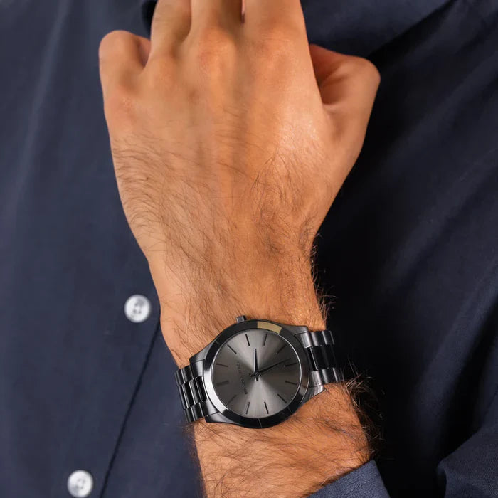 Michael Kors Slim Runway Black Round Stainless Steel Men's Watch | MK8507