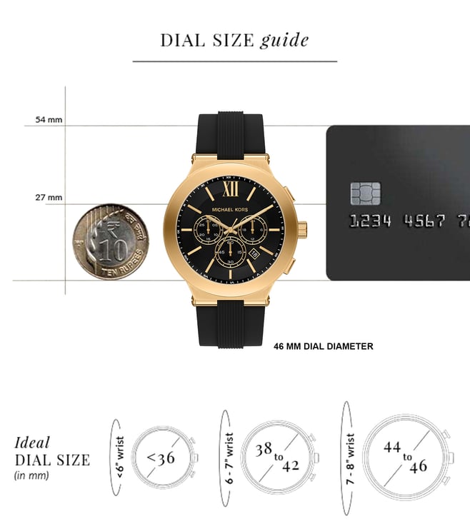 Michael Kors Billie Black Dial and Black Silicone Strap 46mm Men's Watch | MK9253
