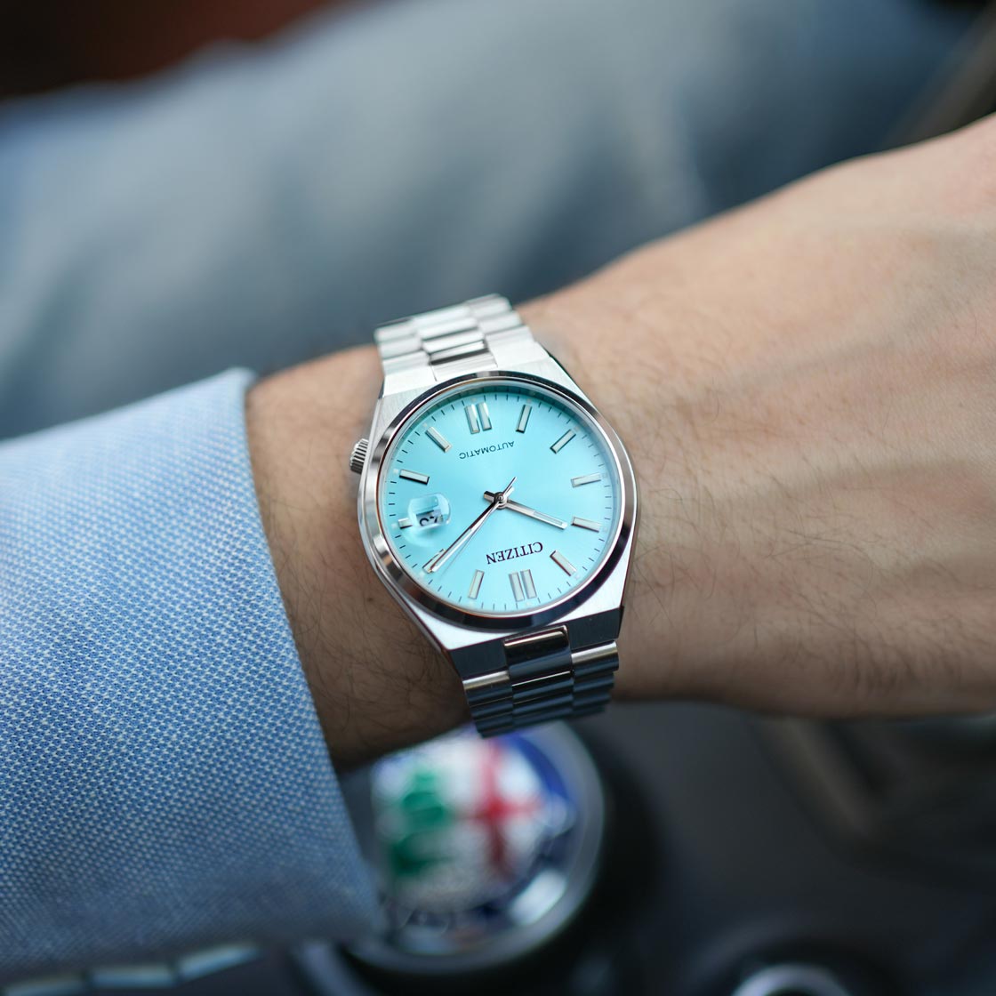 Citizen Tsuyosa Automatic Turquoise Dial Stainless Steel Men's Watch | NJ0151-88M