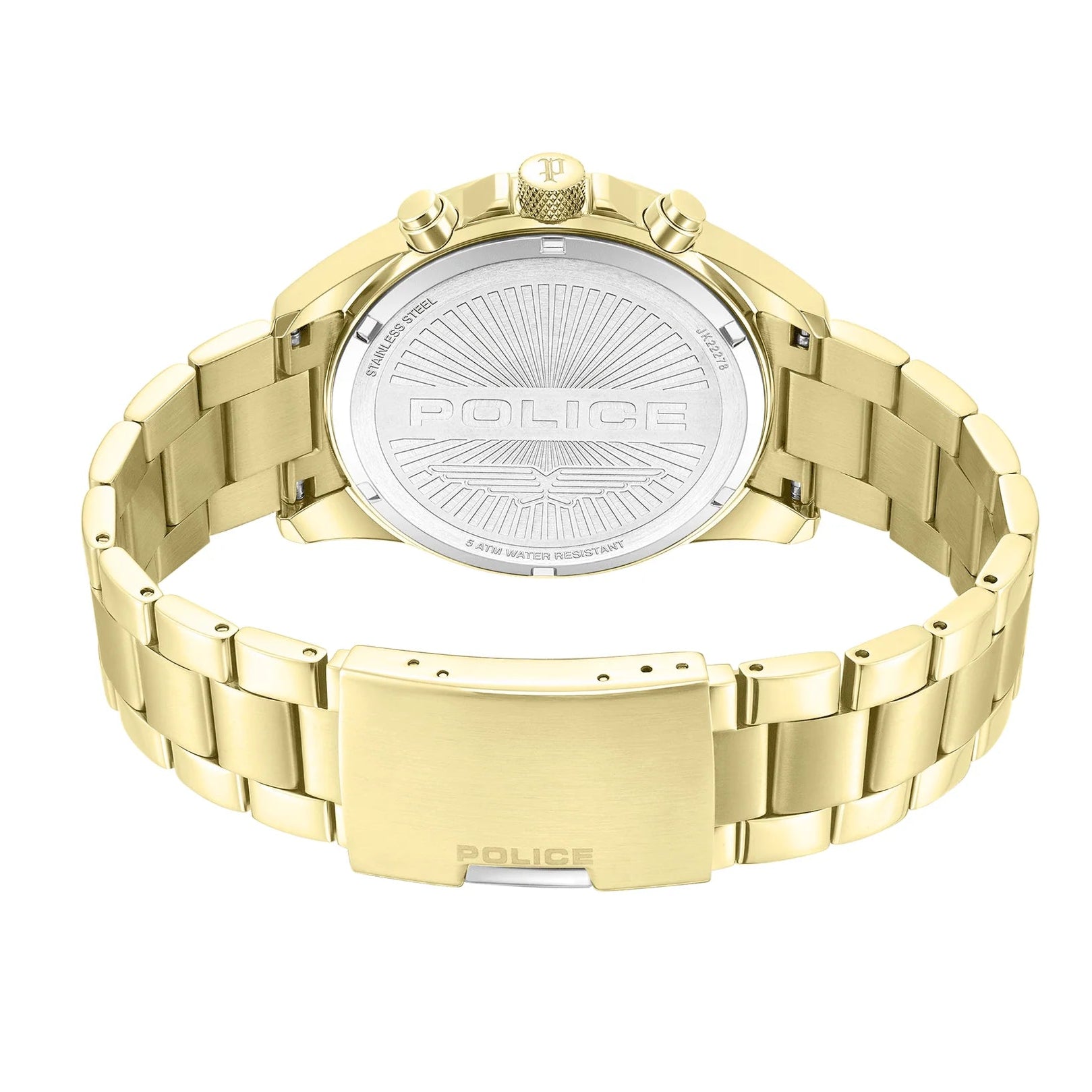 Police Malawi IP Gold Green Dial Gold Stainless Steel Men's Watch | PEWJK2227809