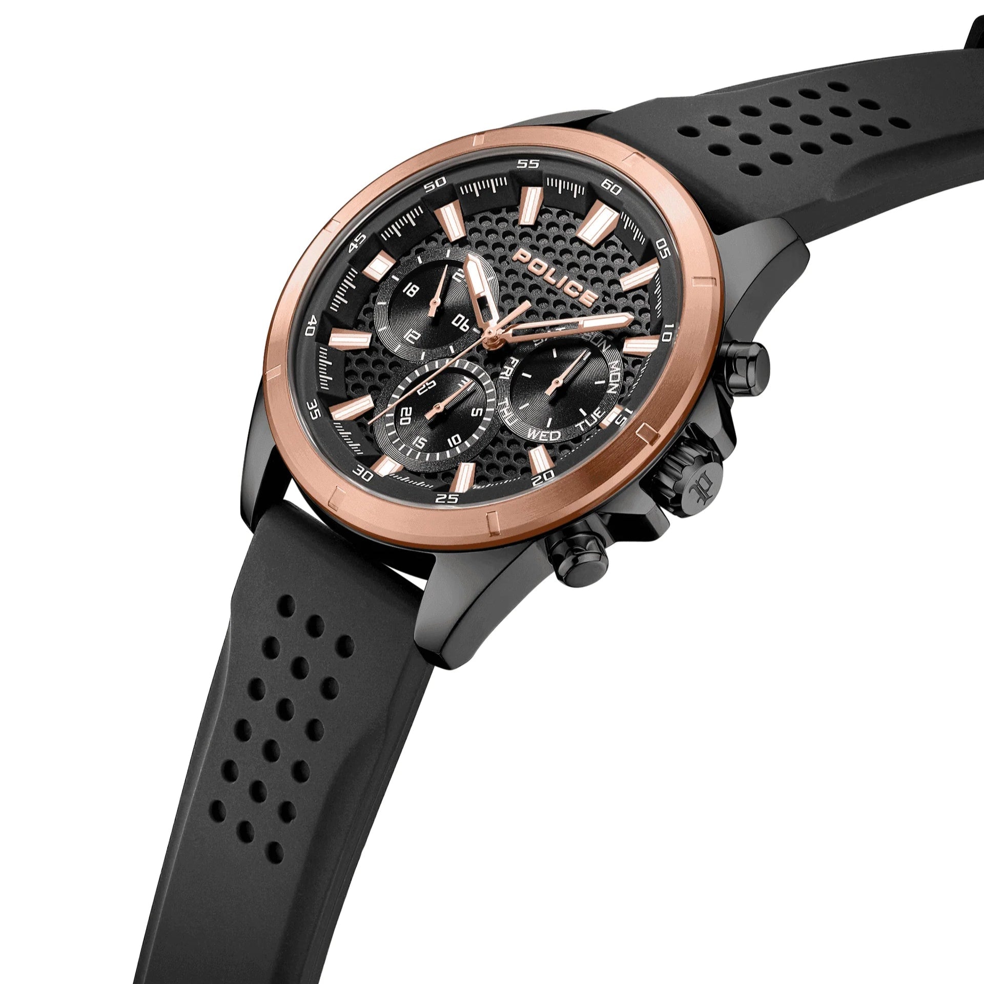 Police Malawi Black Multi Dial Black Strap Men's Watch | PEWJQ2204110