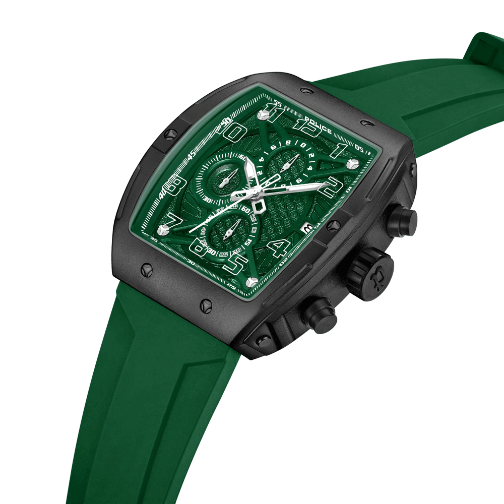Police Coswig Green Silicon Men's Watch | PEWGO0063103