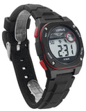 Lorus Black and Red Digital Dial Black Strap Unisex Watch | R2327QX9