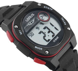Lorus Black and Red Digital Dial Black Strap Unisex Watch | R2327QX9