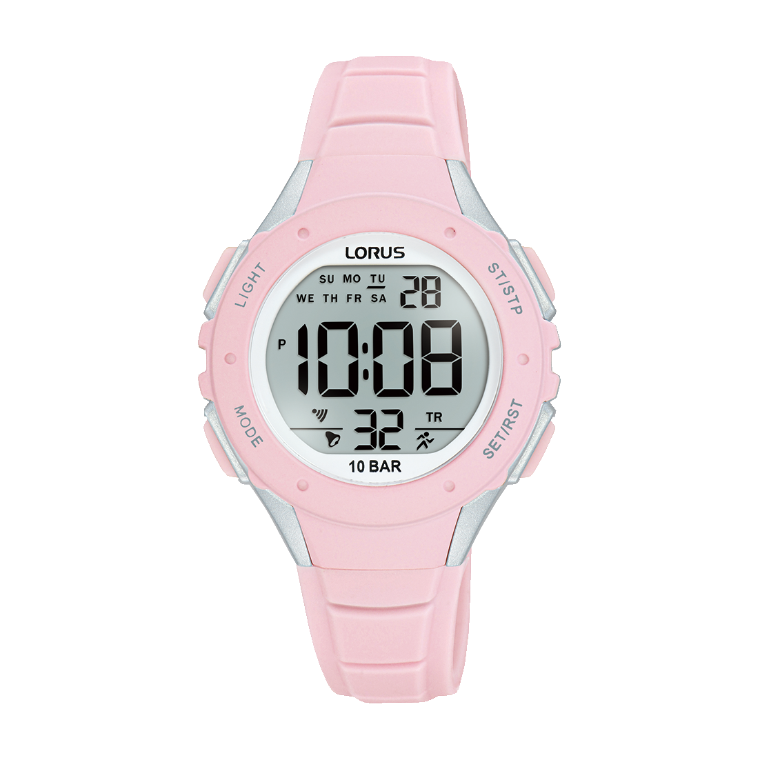 Lorus Digital Pink Silicone Strap Woman's Watch | R2367PX9