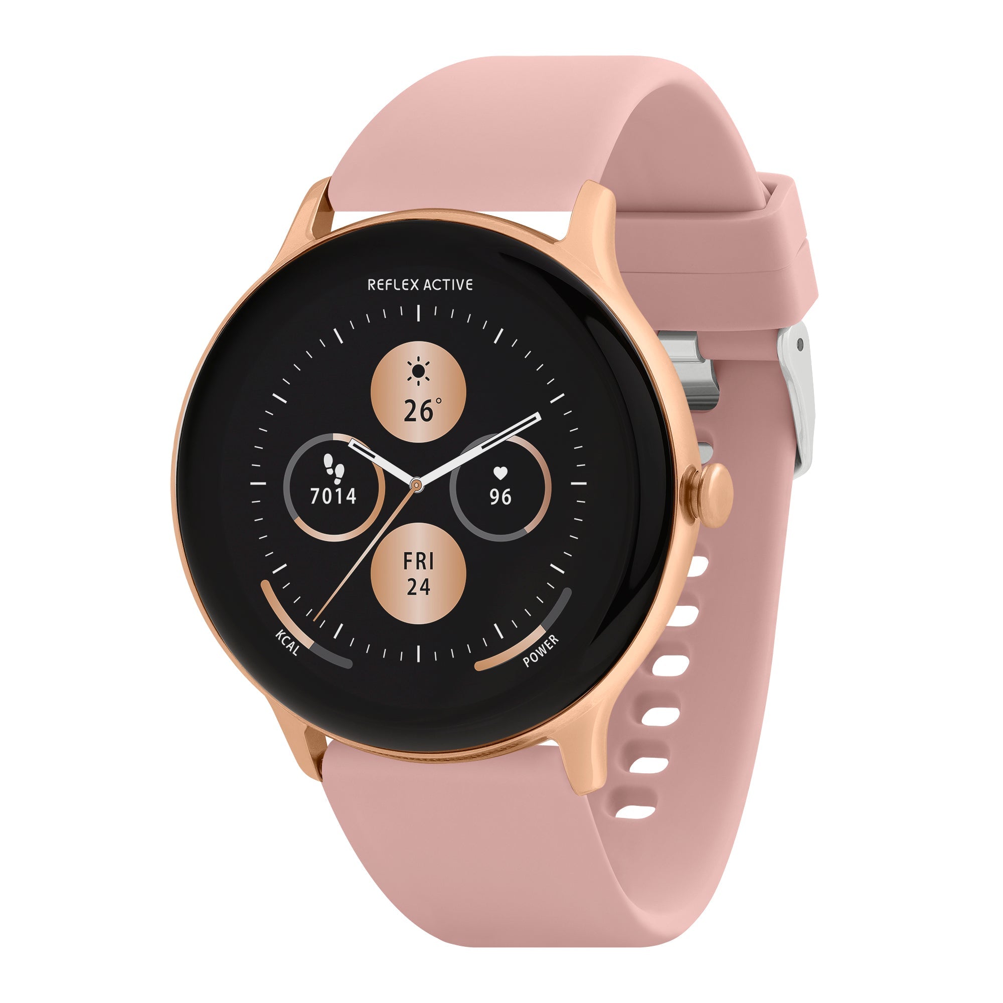 Reflex Active Series 22 Rose Gold Case & Pink Silicone Strap Women's Smartwatch | RA22-2184