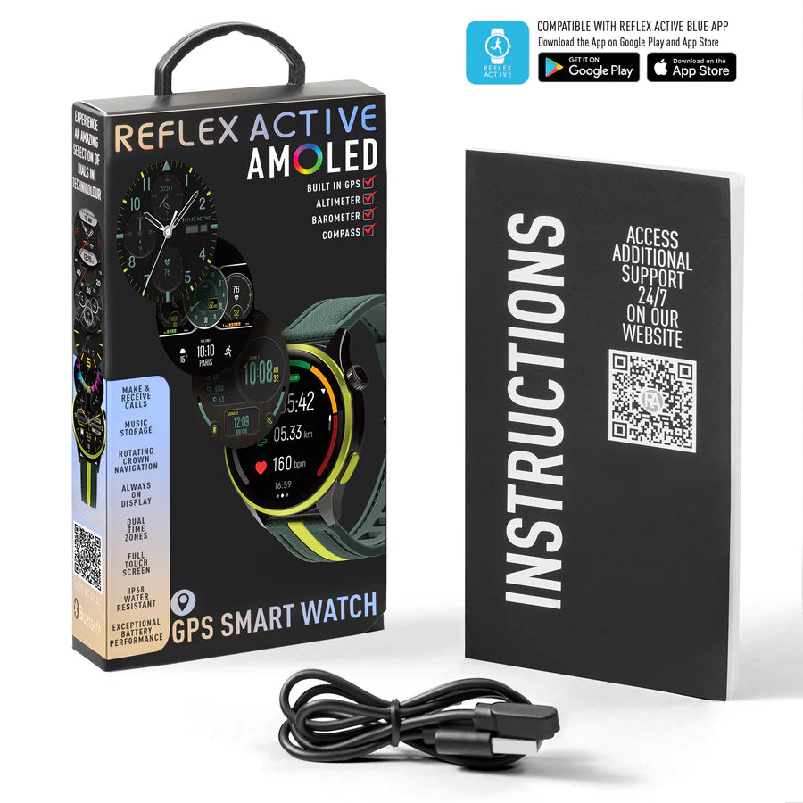 Reflex Active Series 54 Black Case Green Bezel Black Chrono Dial Green and Yellow Strap Unisex Watch | RA54-2238