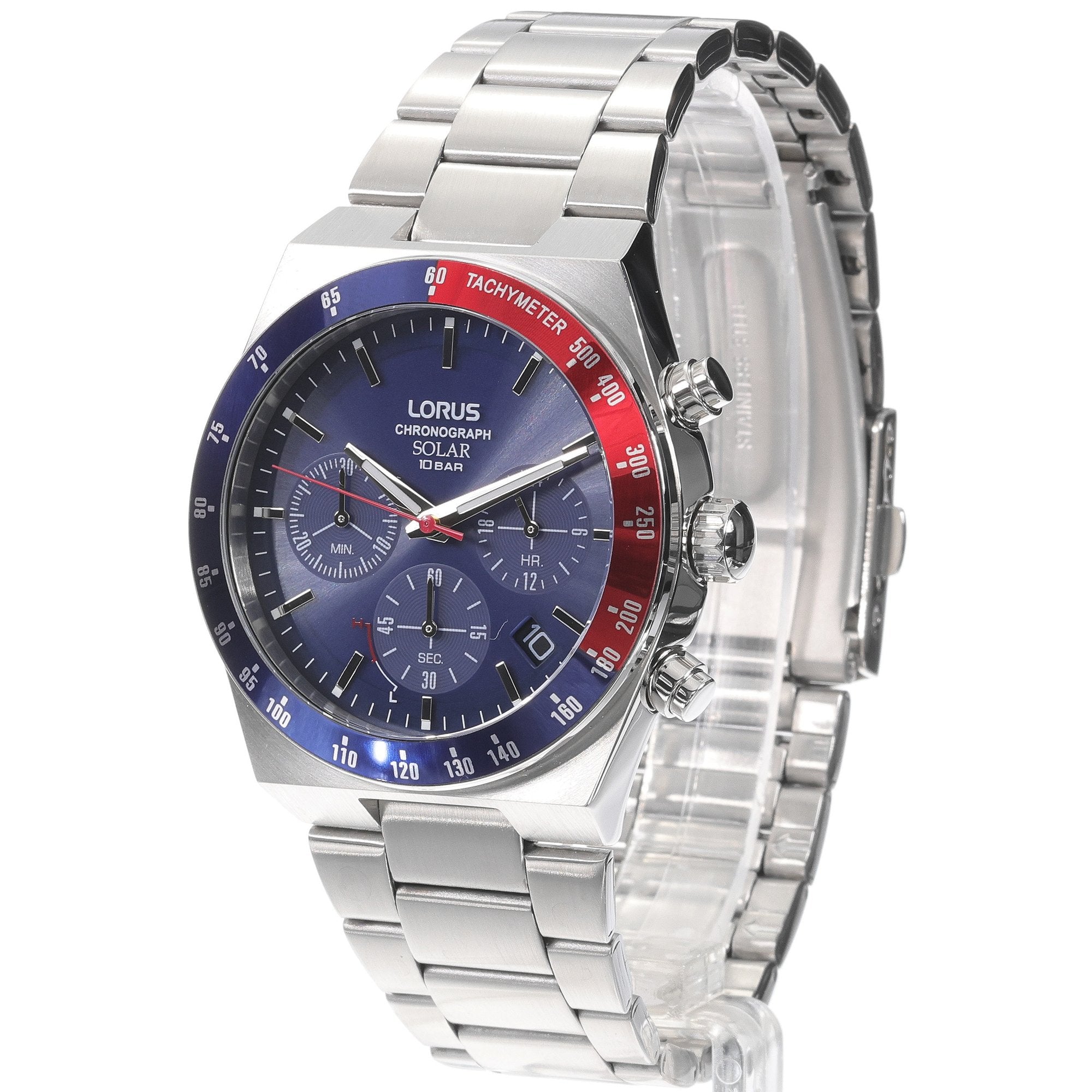 Lorus Blue Dial Chronograph Stainless Steel Men's Watch | RZ521AX9