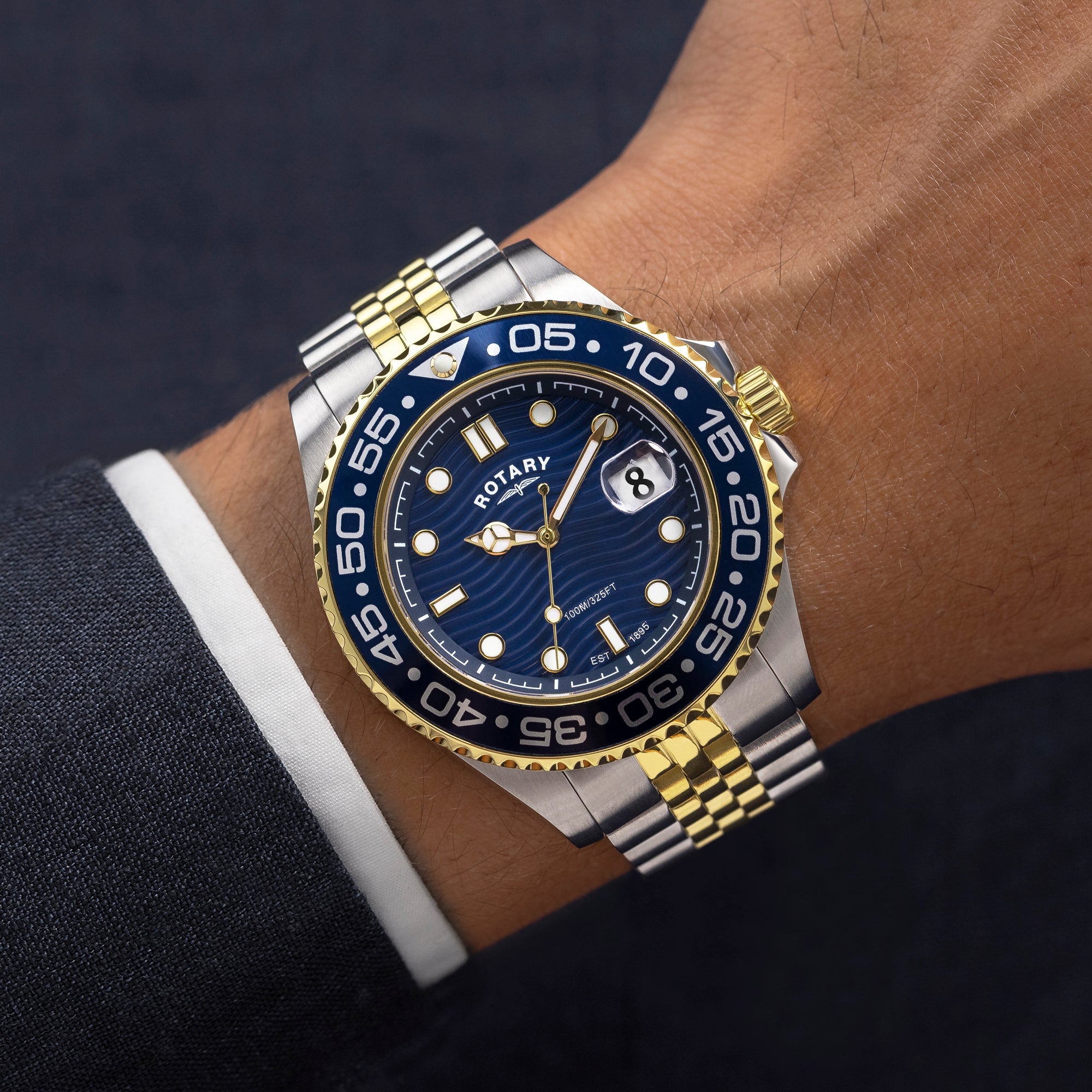 Rotary Apex100 Gold Diver Men's Watch | RGB10018/05