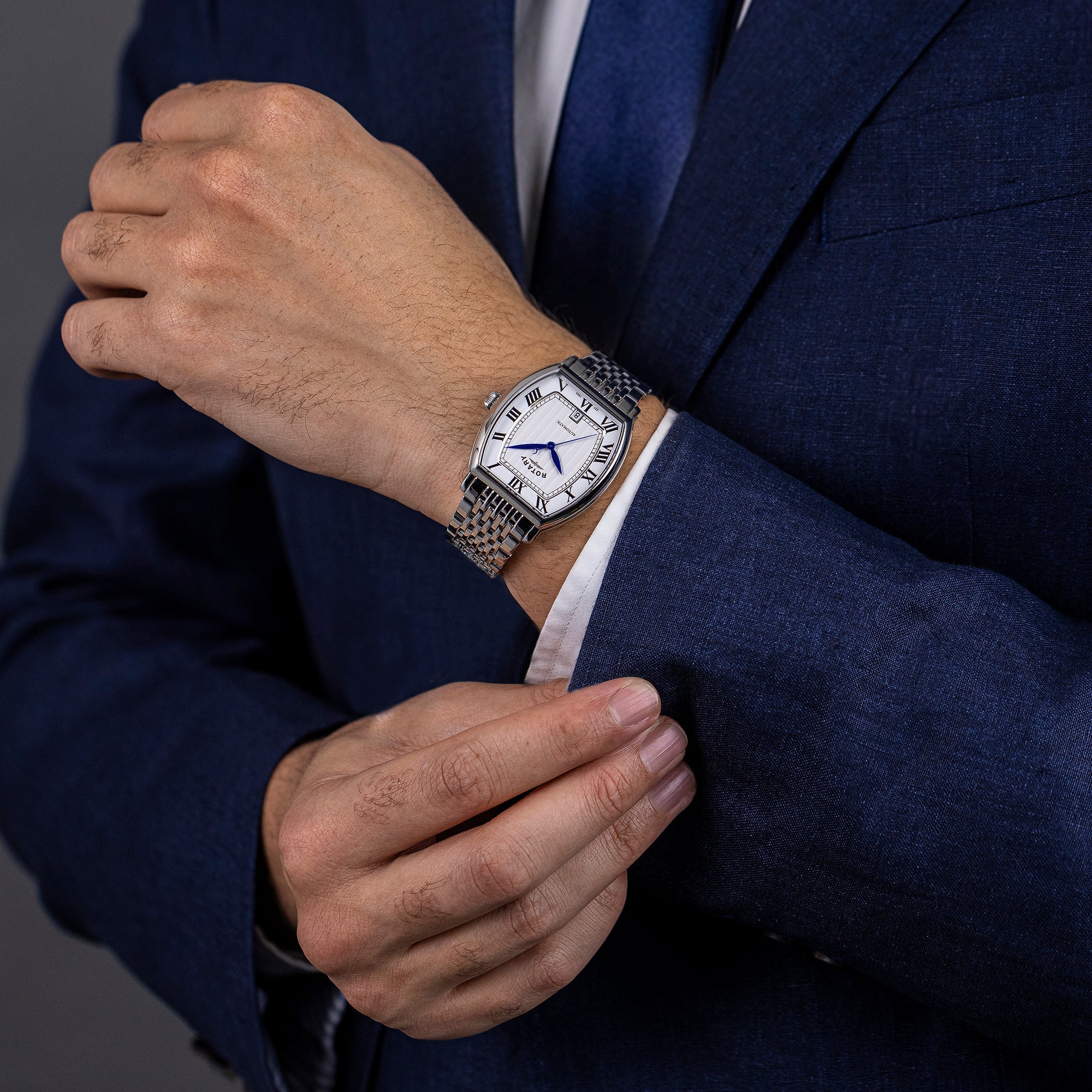 Rotary 1895 White Dial and Steel Bracelet 36mm Men's Watch | RGB10047/01