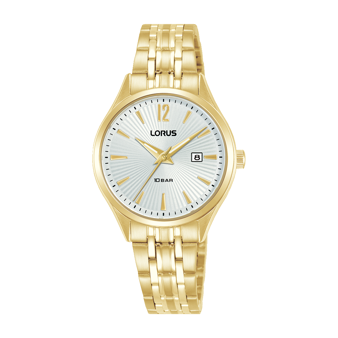 Lorus RG White Dial Calendar Rose Gold Batons Rose Gold Men's Watch | RJ204CX9