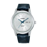 Lorus Stainless Steel Silver Dial  with Navy Leather Strap Men's Dress Watch | RL407CX9G