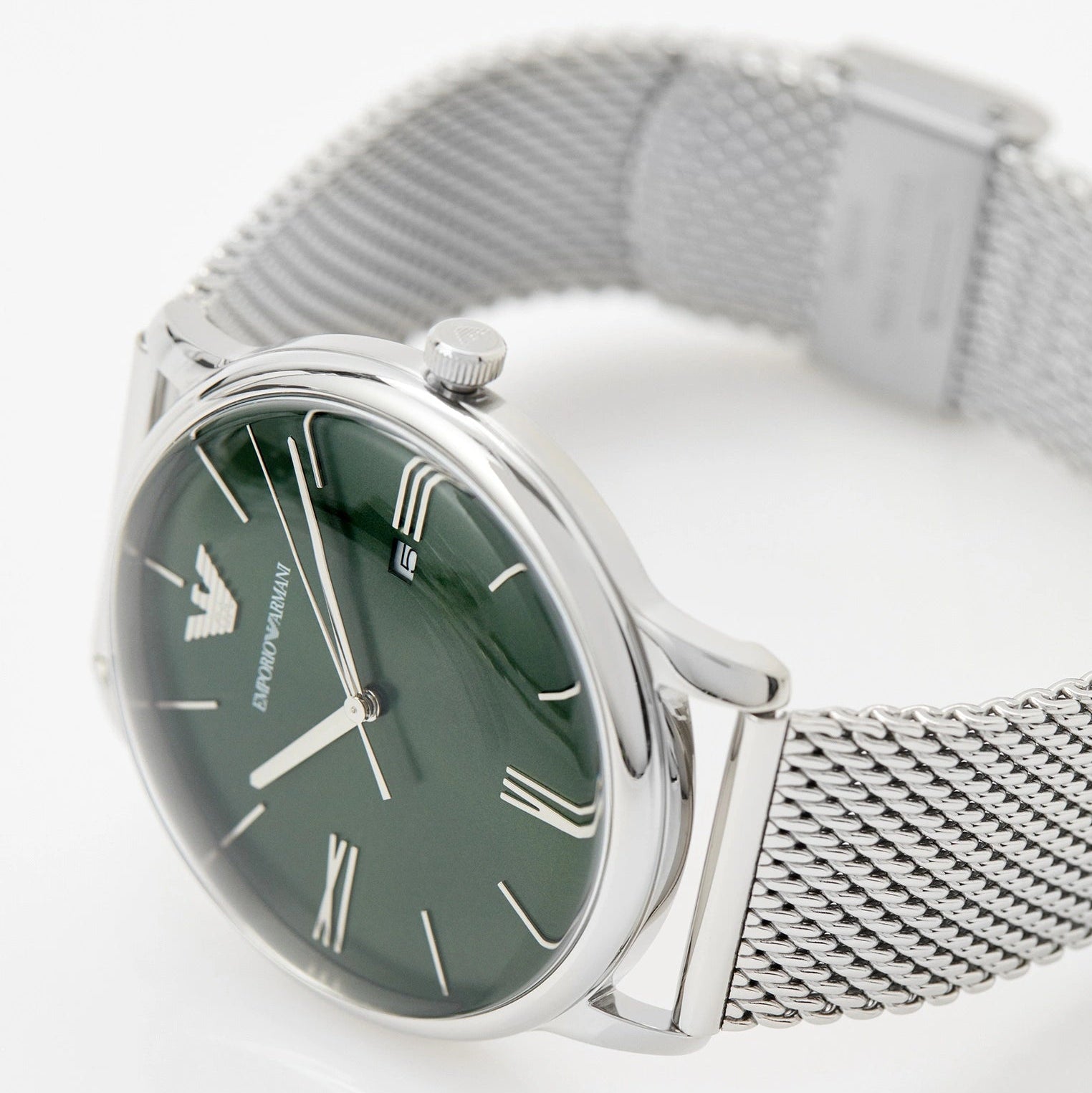 Emporio Armani Three-Hand Date Stainless Steel Mesh Men's Watch | AR11578