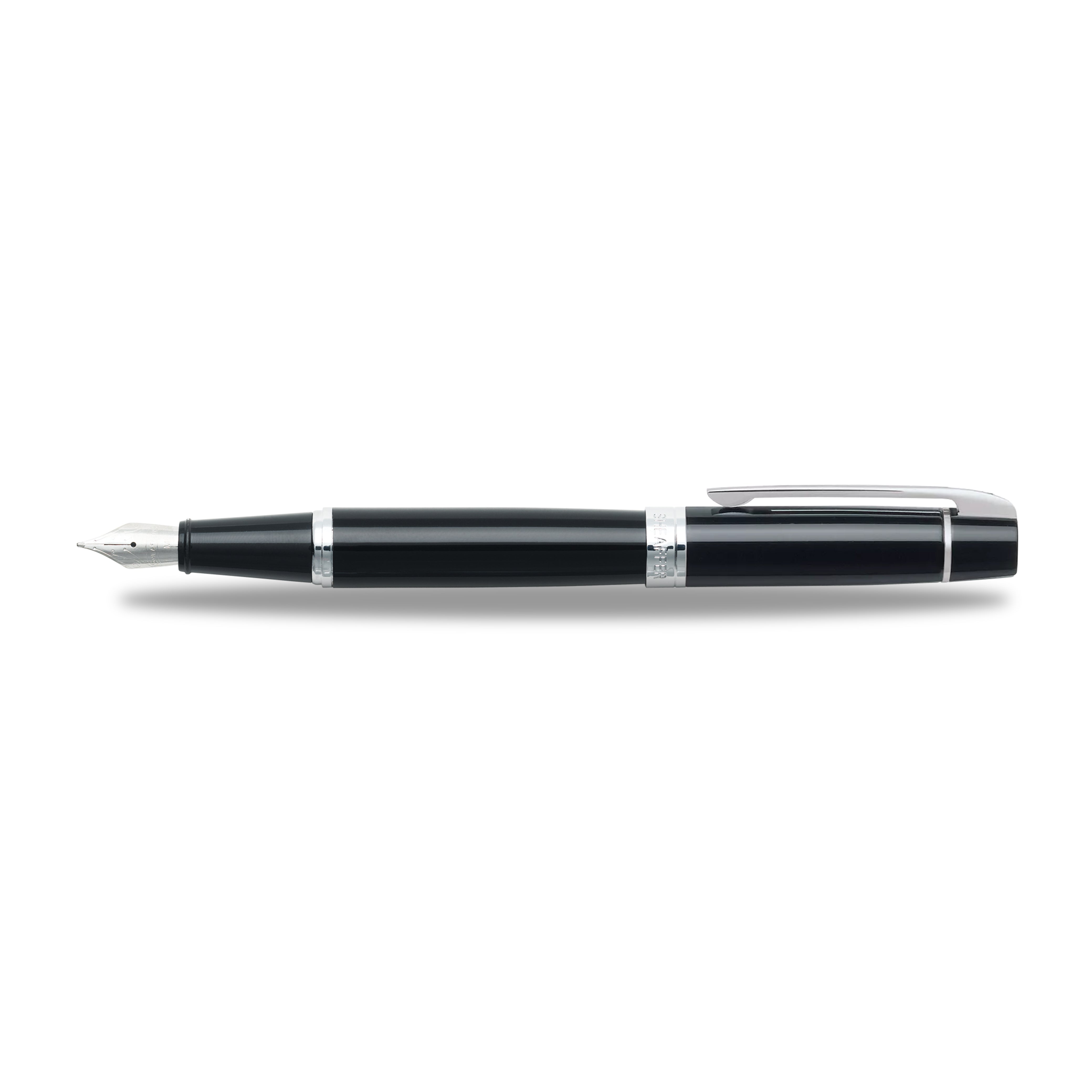 Sheaffer 300 Glossy Black Fountain Pen With Chrome Trims