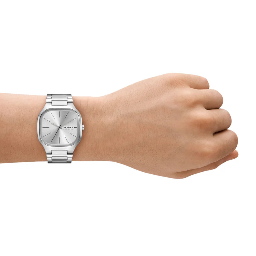 Skagen Mellem Three-Hand Silver Stainless Steel Men's Dress Watch | SKW6934