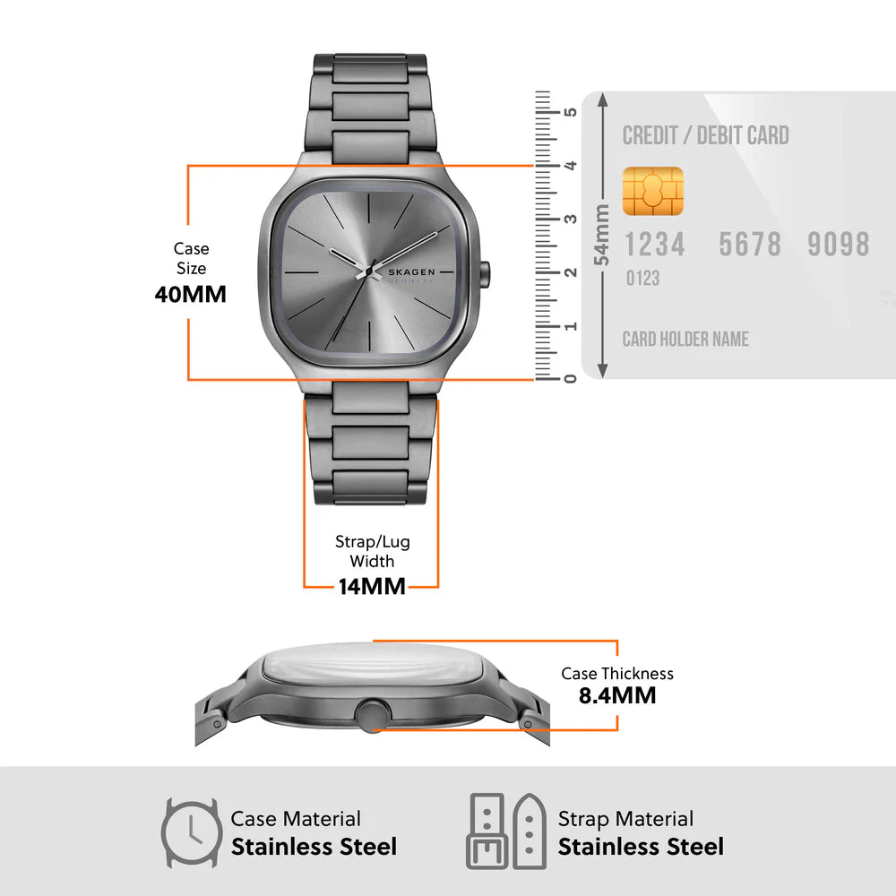 Skagen Mellem Three-Hand Blue Dial Leather Men's Watch | SKW6936