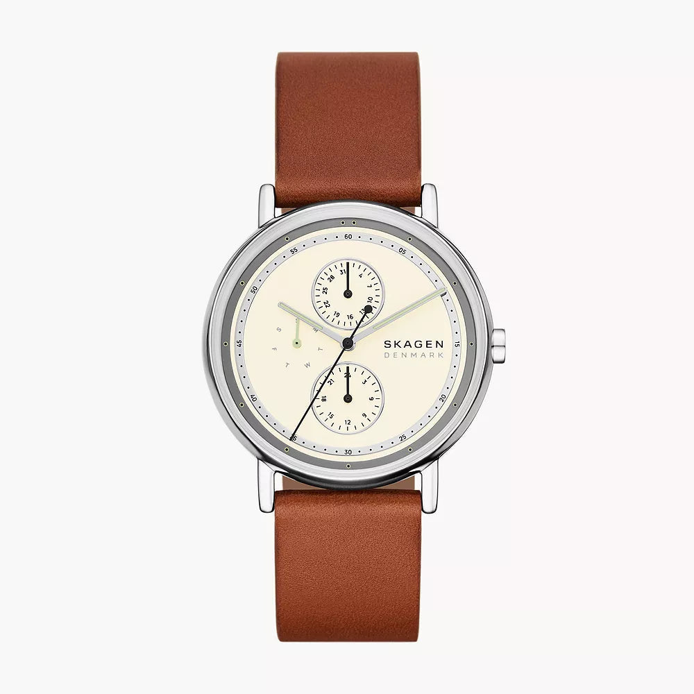 Skagen Signatur Multifunction Brown Leather Men's Watch | SKW6942