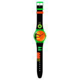 Swatch Neon Rider Orange Dial Multi Colour Strap Unisex Watch | SO29G106
