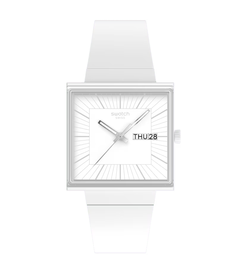 Swatch Bioceramic What If All White Unisex Watch | SO34W700
