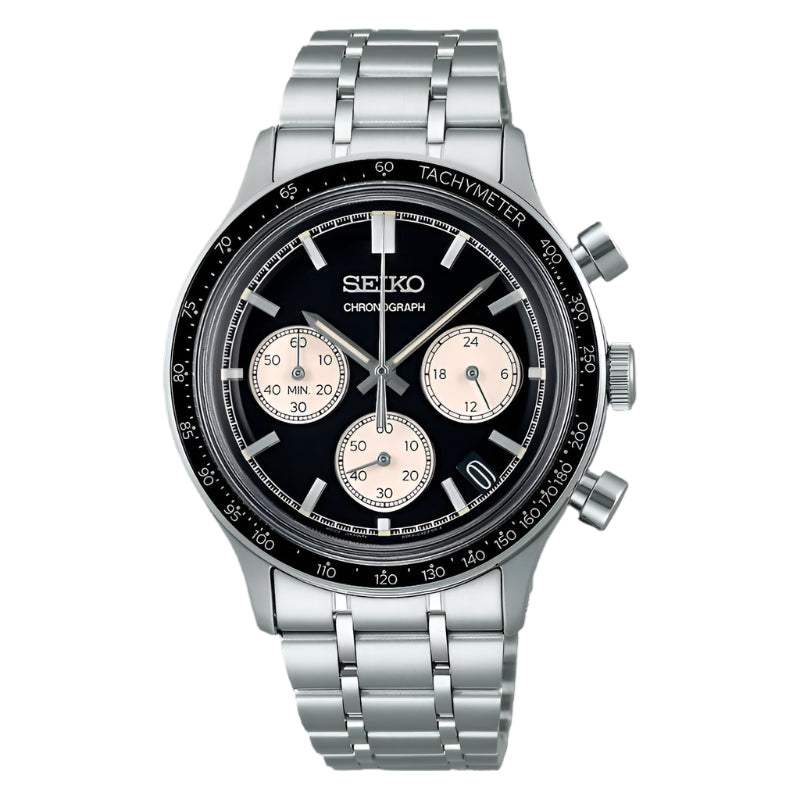 Seiko Sport Quartz Chronograph Black Dial Steel Men's Watch | SSB479P1