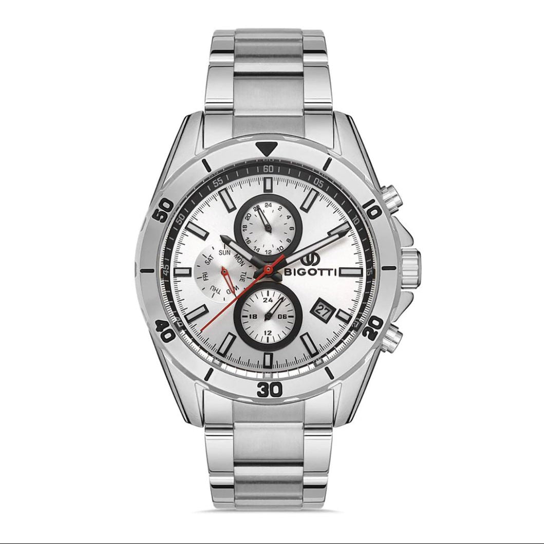 Bigotti Stainless Steel Multi-Dial Calendar Black Dial | BG.1.10247-1