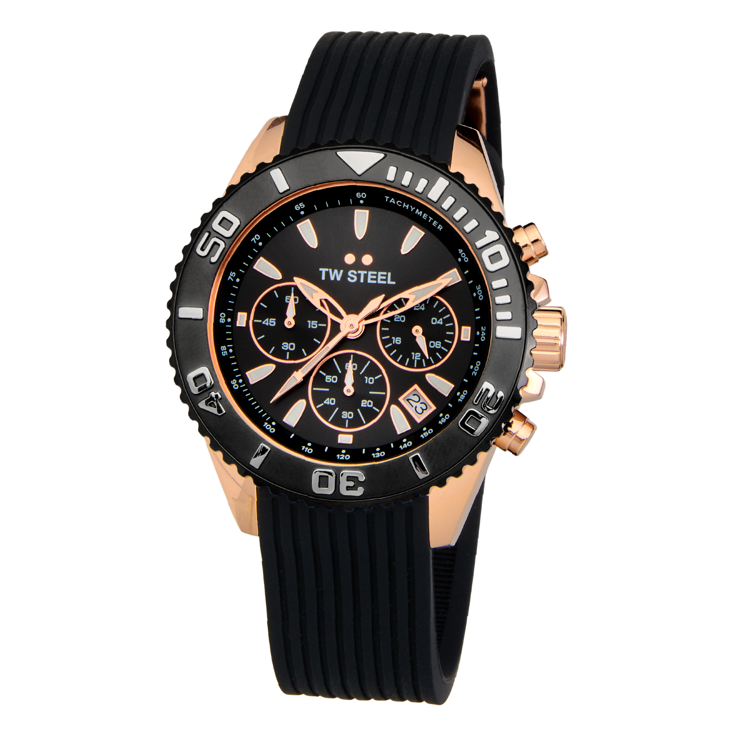 TW Steel Vanceur Diver Rose Gold with Black Rubber Strap Men's Watch | VA3