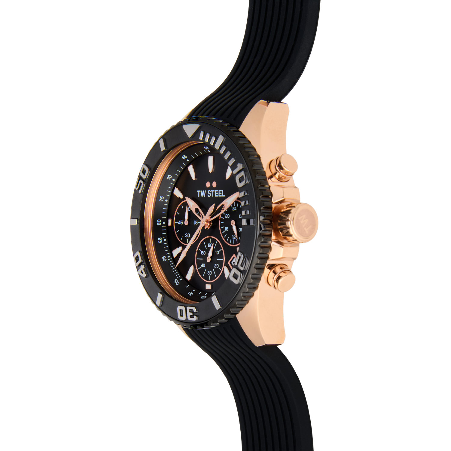 TW Steel Vanceur Diver Rose Gold with Black Rubber Strap Men's Watch | VA3