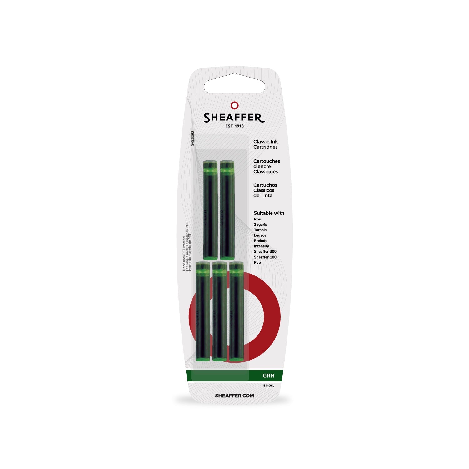 Sheaffer Classic Ink Cartridge (Pack of 5) Green |