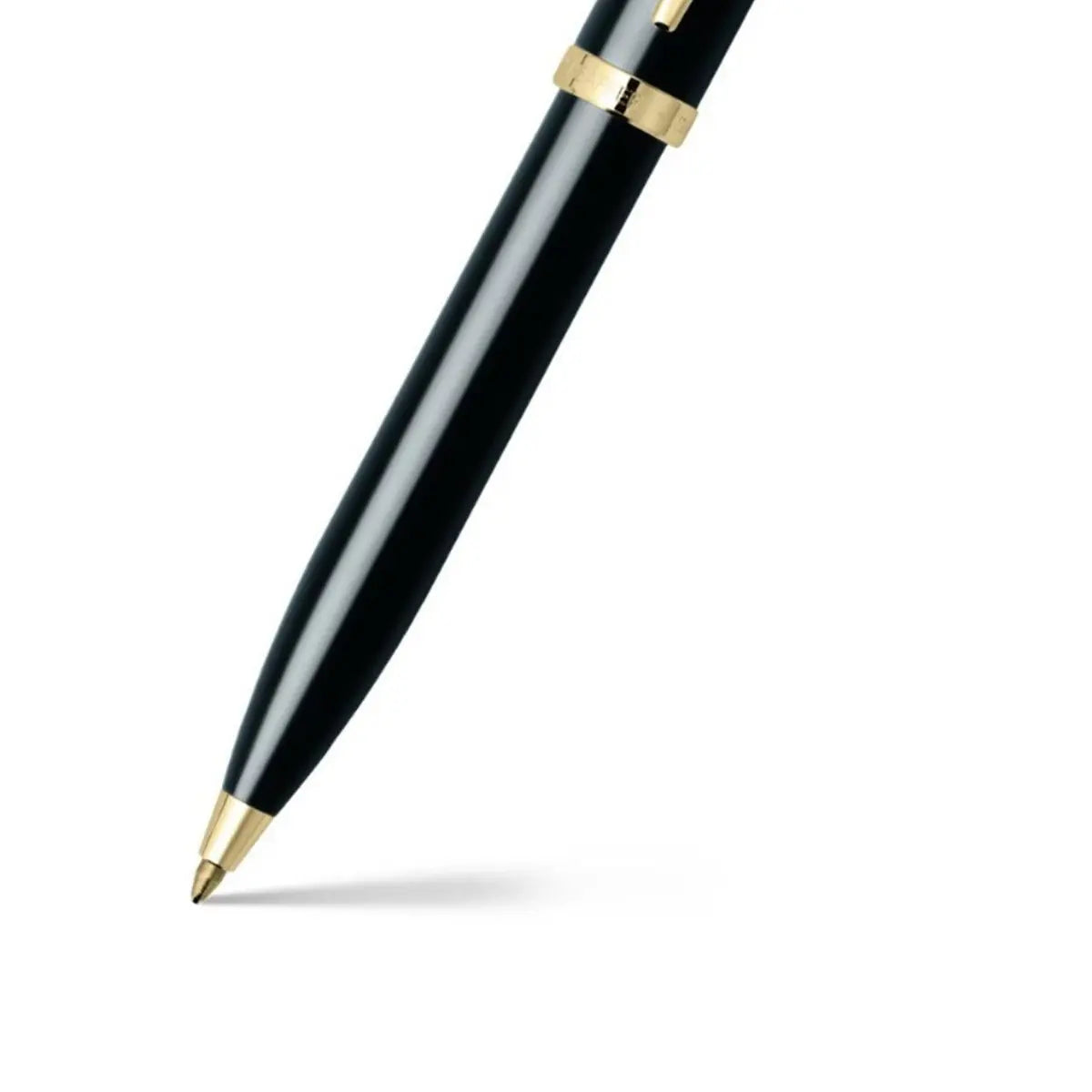 Sheaffer 100 Glossy Black Ballpoint Pen With Gold Trims |