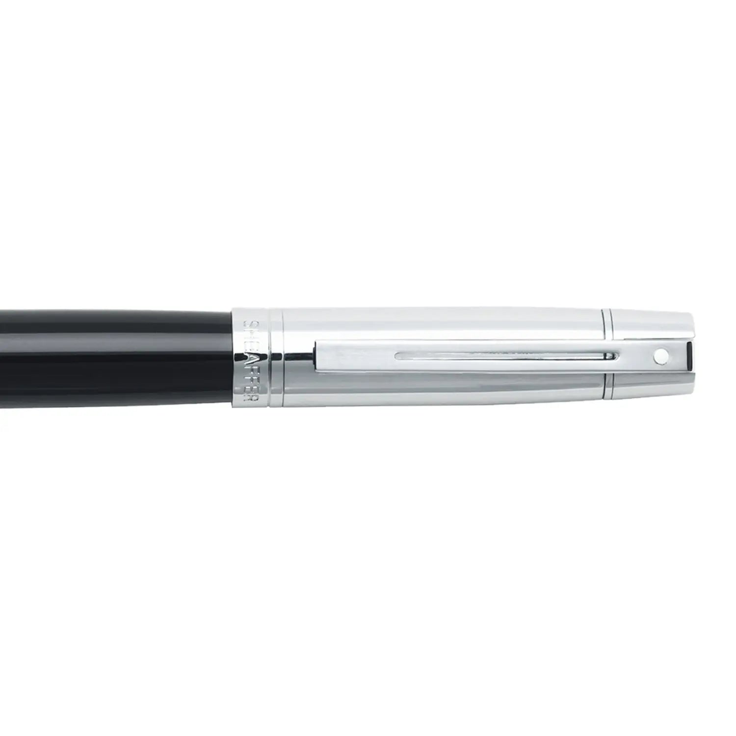 Sheaffer 300 Glossy Black and Chrome Fountain Pen With Chrome Trims | E0931453