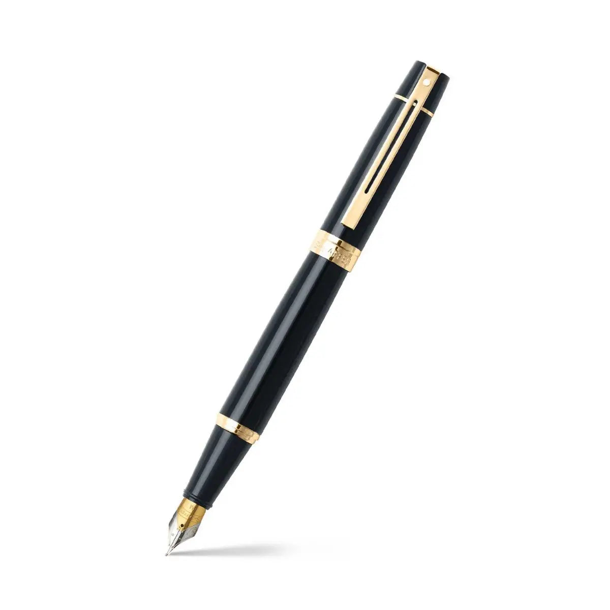 Sheaffer 300 Glossy Black Fountain Pen With Gold Trims | E0932553