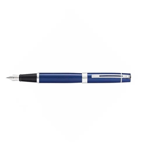 Sheaffer 300 Glossy Blue Fountain Pen With Chrome Trims | E0934153