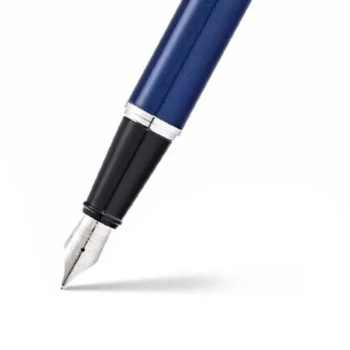Sheaffer 300 Glossy Blue Fountain Pen With Chrome Trims | E0934153