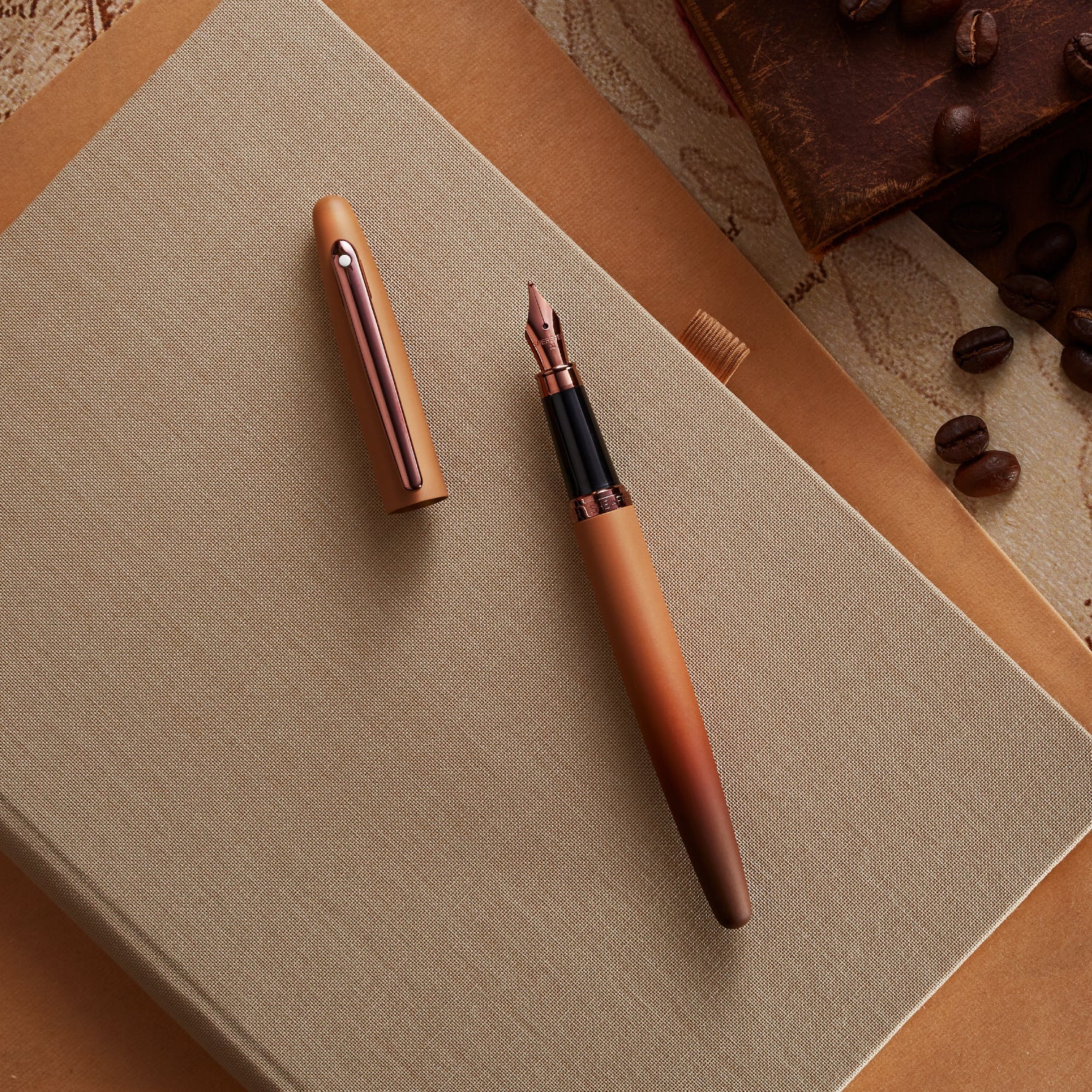 Sheaffer VFM 9428 Coffee Edition Matt Brown Fountain Pen with Regal Brown PVD Trims | E0942853